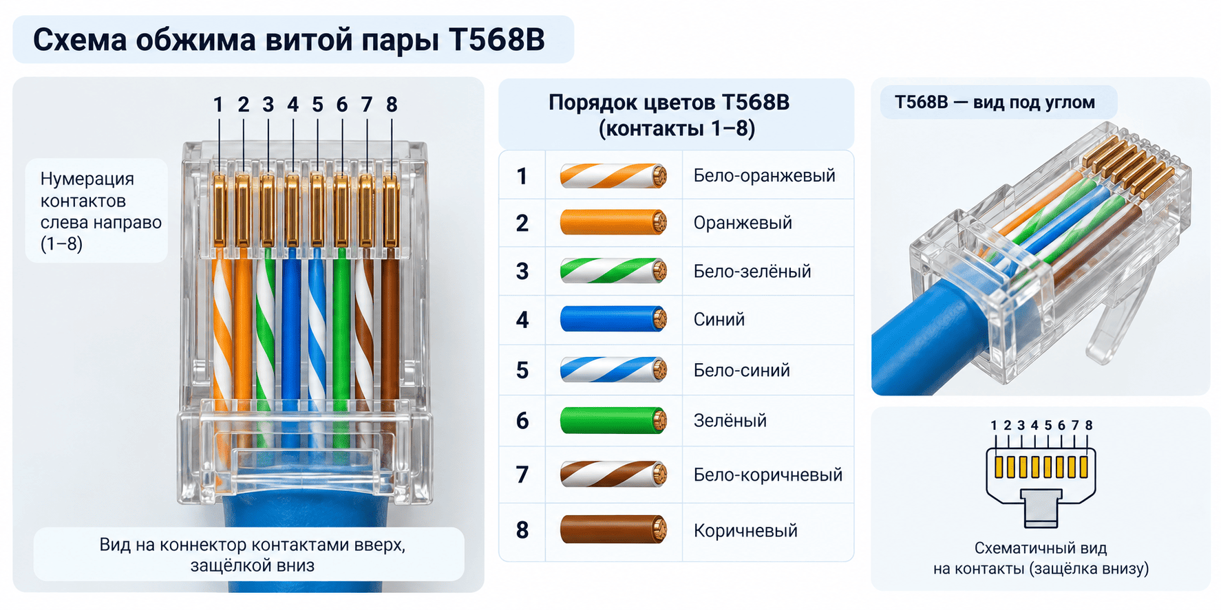 схема обжима витой пары