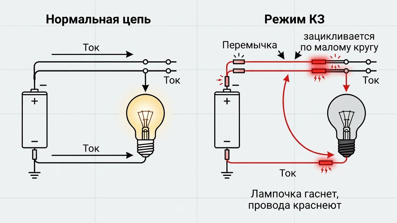 пример короткого замыкания цепи