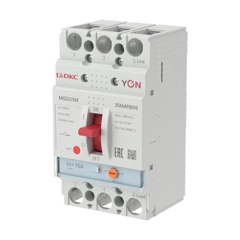 выключатель автоматический mgs125 3p 12 8-16a 25ka yon mgs125m-3tamf0016 от магазина Штепсель и батарейка.
