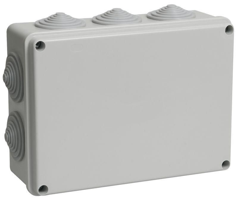 коробка распаячная оп 190х140х70 ip55 км41244 ral7035 (10 гермовводов) iek uko11-190-140-070-k41-55 от магазина Штепсель и батарейка.