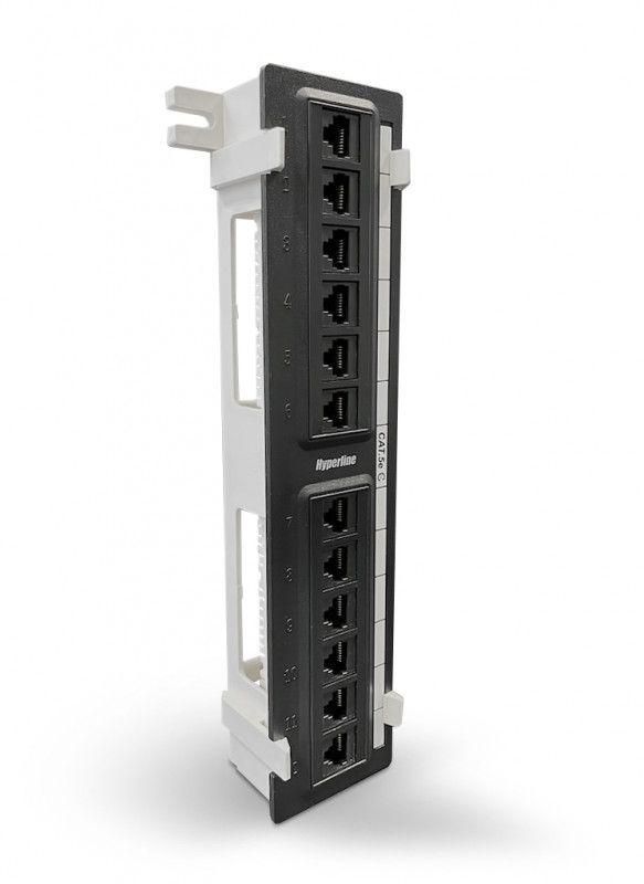 патч-панель настенная кат.5e 12 портов rj45 (8p8c) ppw-12-8p8c-c5e с подставкой hyperline 15379 от магазина Штепсель и батарейка.