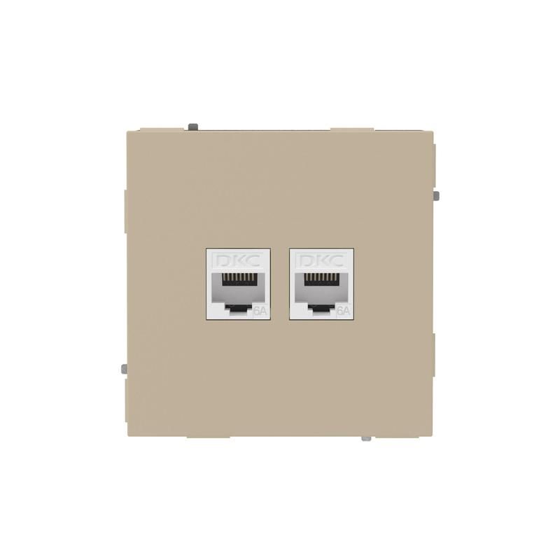 розетка компьютерная 2-м kant rj45 кат.6a без шторки ванильн. марципан dkc 7015674 от магазина Штепсель и батарейка.