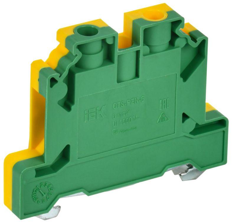 колодка клеммная cts-pen земля 6кв.мм жел./зел. iek yct11-00-k52-006 от магазина Штепсель и батарейка.