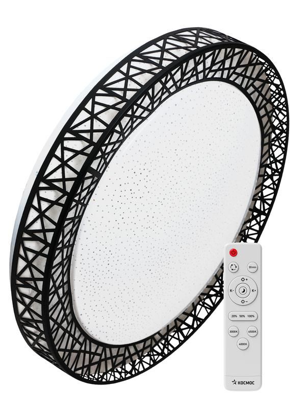 светильник светодиодный premium loft-b 120вт 230в 3000-6500к 9600лм ip40 490х100мм настенно-потолочный управляемый с пультом ду космос kslofb120w от магазина Штепсель и батарейка.