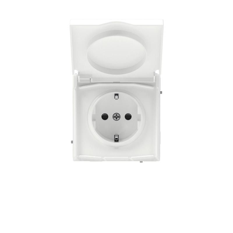 розетка силовая kant ip44 2p+e защ. шторки с крышкой бел. магнолия dkc 7000013 от магазина Штепсель и батарейка.