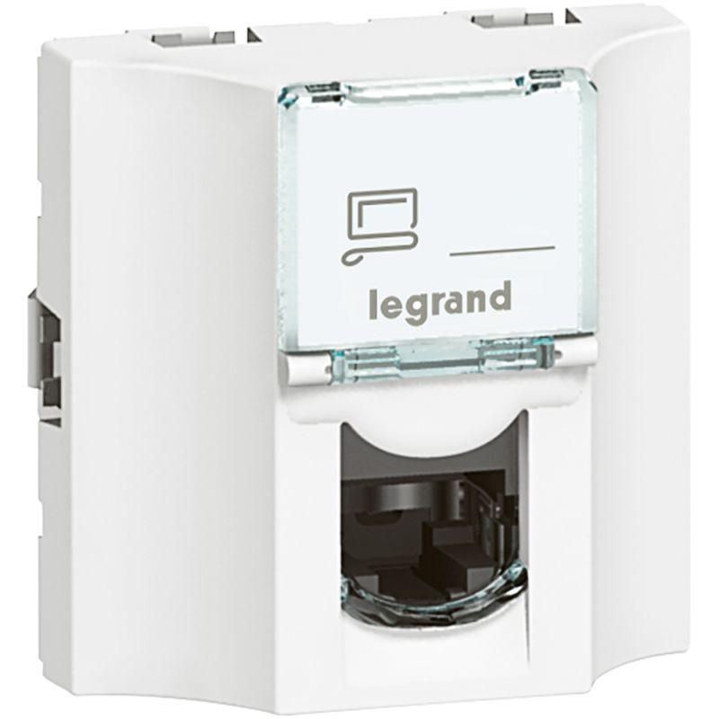 розетка компьютерная проходная сп 2мод. mosaic rj45 кат.6a stp бел. leg 078628 от магазина Штепсель и батарейка.