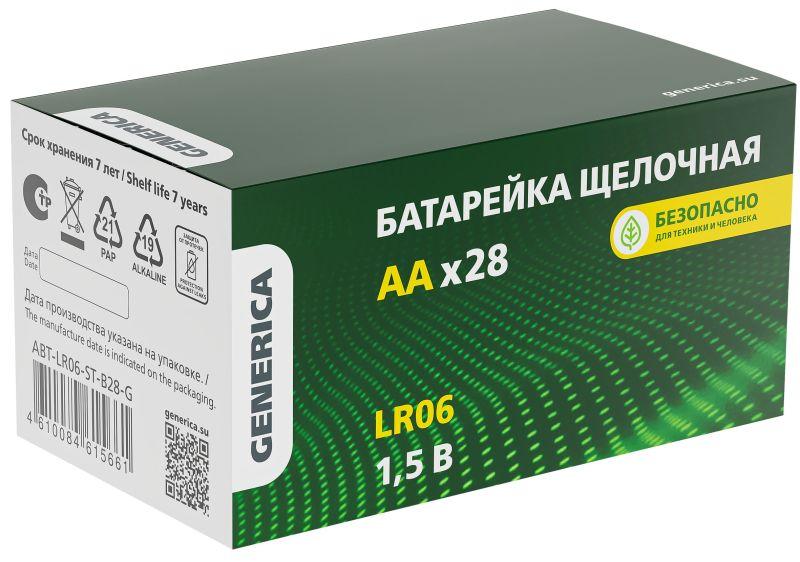 элемент питания алкалиновый aa/lr6 alkaline бокс (уп.28шт) generica abt-lr06-st-b28-g от магазина Штепсель и батарейка.
