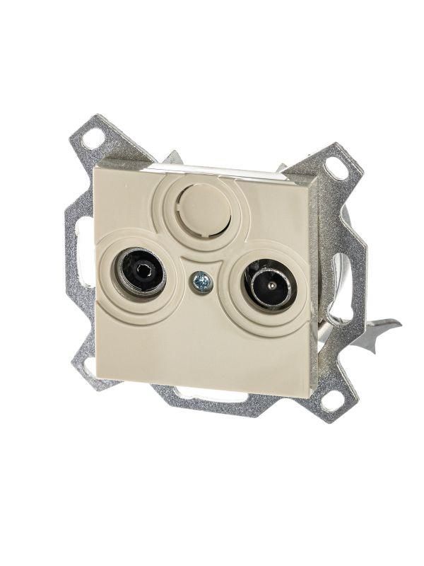 розетка телевизионная проходная tv/r levit 7дб сл. кость abb 2chh083607a6017 от магазина Штепсель и батарейка.