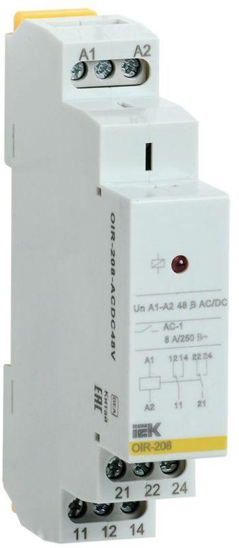 реле промежуточное oir 2 конт. (8а) 48в ac/dc iek oir-208-acdc48v от магазина Штепсель и батарейка.