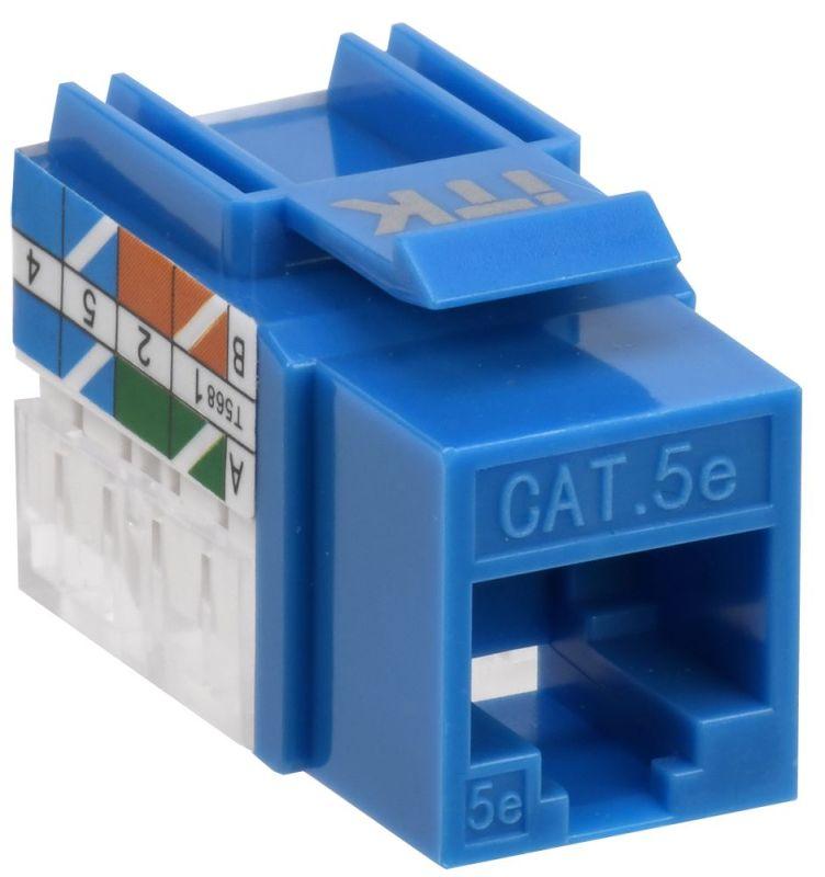модуль keystone jack кат.5e utp 110 idc 90град. син. itk cs1-1c5eu-11-03 от магазина Штепсель и батарейка.