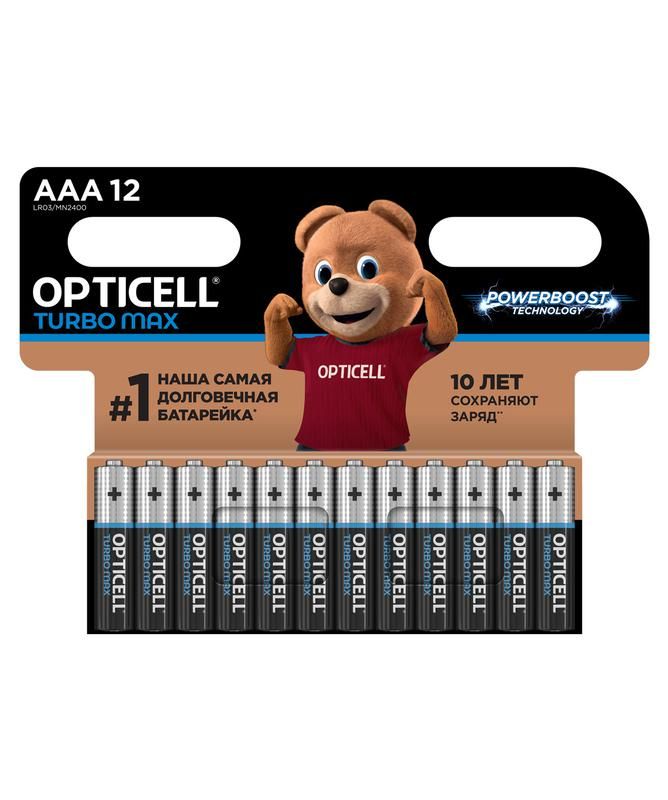 элемент питания алкалиновый aaa/lr03 (блист. 12шт) turbo max opticell 6053010 от магазина Штепсель и батарейка.