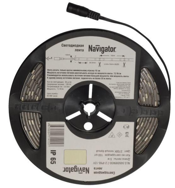 лента светодиодная 71 420 nls-5050r30-7.2 ip20 12b r5 7.2вт/м (уп.5м) navigator 71420 от магазина Штепсель и батарейка.