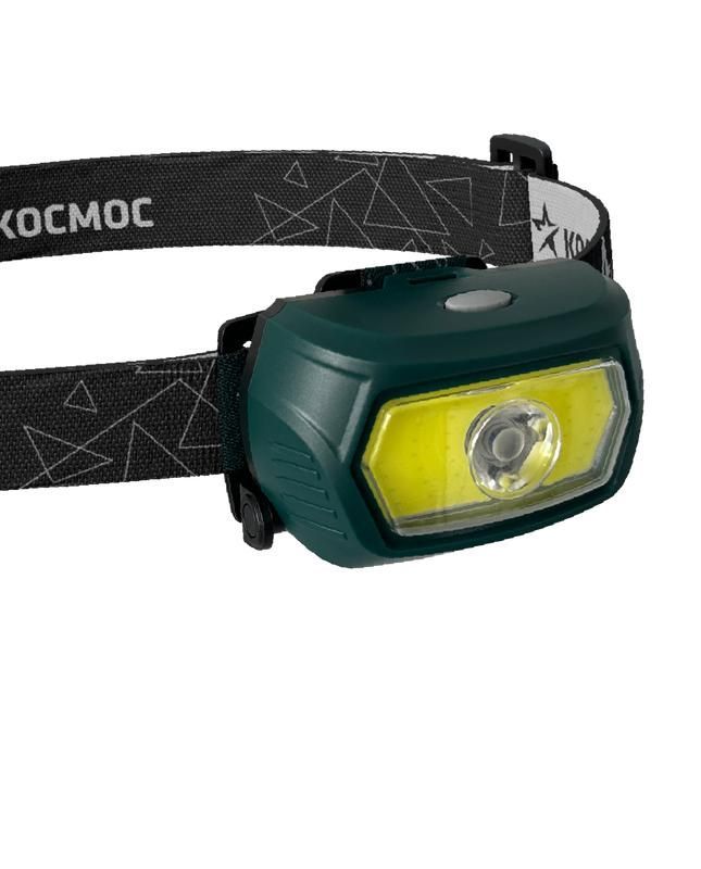 фонарь аккумуляторный налобный 3вт xpe led+5вт cob led с коллиматорной линзой съемный li-ion 18650 1200ма.ч корпус abs-пластик usb-шнур type c доп. держатель для батареек 3xааа регулируемый эласт. ремешок космос koc509lit от магазина Штепсель и батарейка.