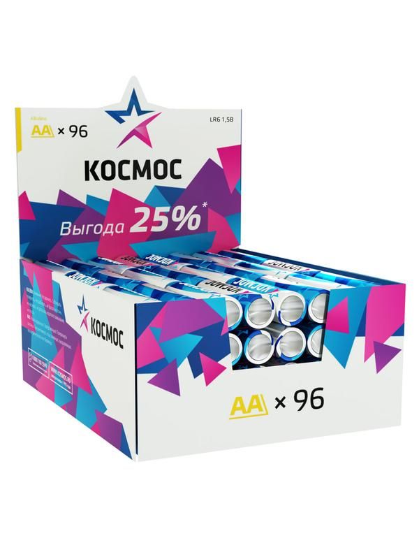 элемент питания алкалиновый aa/lr6 (уп.96шт) космос koclr6_96box от магазина Штепсель и батарейка.