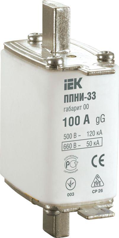 вставка плавкая ппни-33 100а габарит 00 iek dpp10-100 от магазина Штепсель и батарейка.