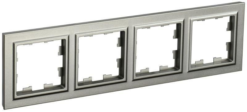 рамка 4-м brite ру-4-брш шампань iek br-m42-k37 от магазина Штепсель и батарейка.