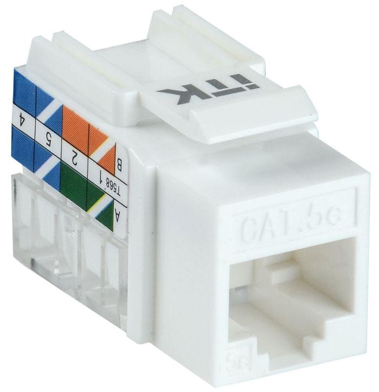 модуль keystone jack кат.5e utp 110 idc 90град. itk cs1-1c5eu-11 от магазина Штепсель и батарейка.