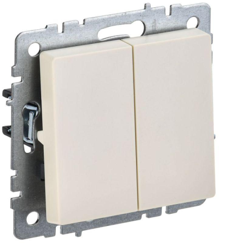 выключатель 2-кл. сп brite вс10-2-0-бркр 10а механизм беж. iek br-v20-0-10-k10 от магазина Штепсель и батарейка.