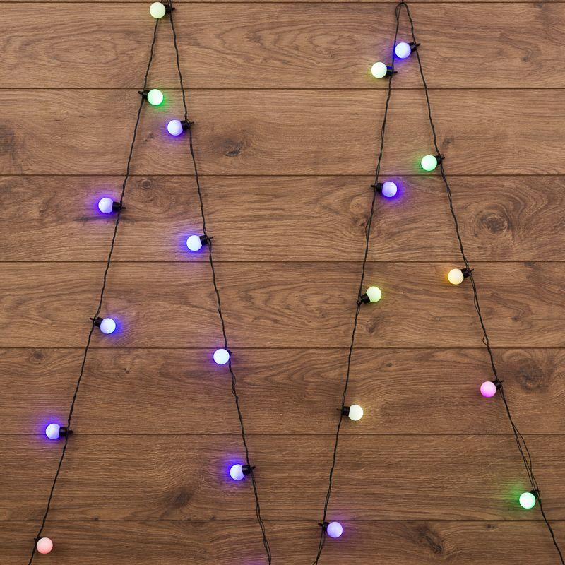 гирлянда светодиодная "шарики" 5м d30мм 25led rgb 6вт 220-240в ip20 провод пвх темн. зел. neon-night 303-569 от магазина Штепсель и батарейка.