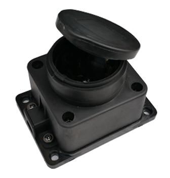 розетка 1-м 16а ip44 с защ. крышкой настен. с заземл. каучук 9321 черн. in home 4690612010250 от магазина Штепсель и батарейка.