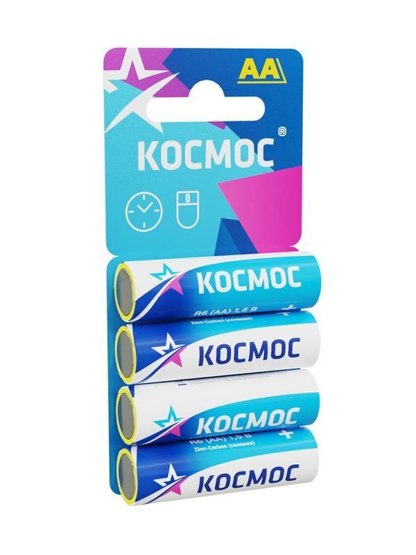 элемент питания солевой aa/r6 4хbl (блист.4шт) космос kocr64bl от магазина Штепсель и батарейка.