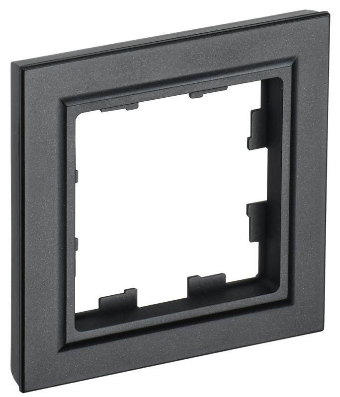 рамка 1-м brite ру-1-брч черн. iek br-m12-k02 от магазина Штепсель и батарейка.