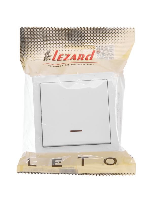 выключатель 1-кл. оп leto с индикацией бел. lezard 752-0200-111 от магазина Штепсель и батарейка.