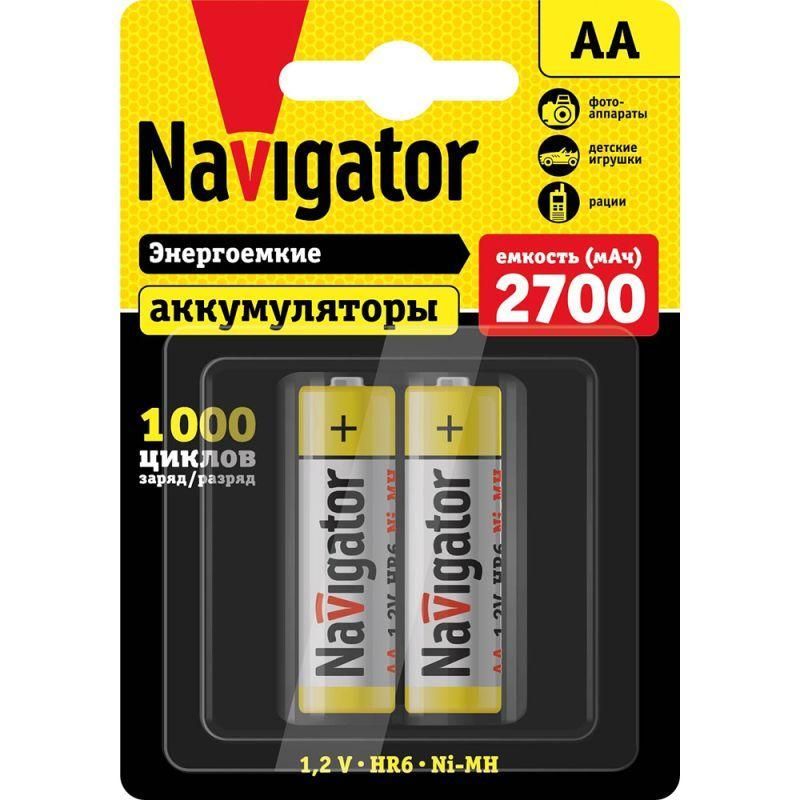 аккумулятор aa/hr6 94 465 nhr-2700-hr6-bp2 (блист.2шт) navigator 94465 от магазина Штепсель и батарейка.