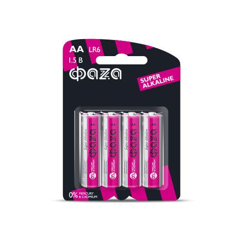 элемент питания алкалиновый aa/lr6 1.5в super alkaline bl-4 (уп.4шт) фаzа 5000285 от магазина Штепсель и батарейка.