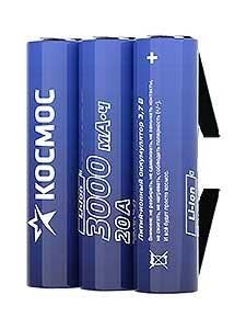 аккумулятор li-ion 18650 3000ма.ч без защиты с выводами под пайку (уп.3шт) koc18650li30pas3 от магазина Штепсель и батарейка.