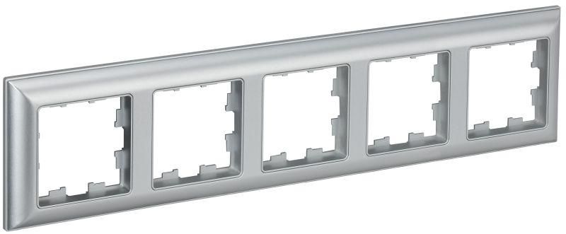 рамка 5-м brite ру-5-бр алюм./алюм. iek br-m52-12-k47 от магазина Штепсель и батарейка.