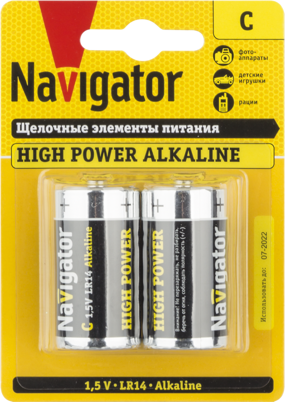элемент питания алкалиновый c/lr14 94 754 nbt-ne-lr14-bp2 (блист.2шт) navigator 94754 от магазина Штепсель и батарейка.