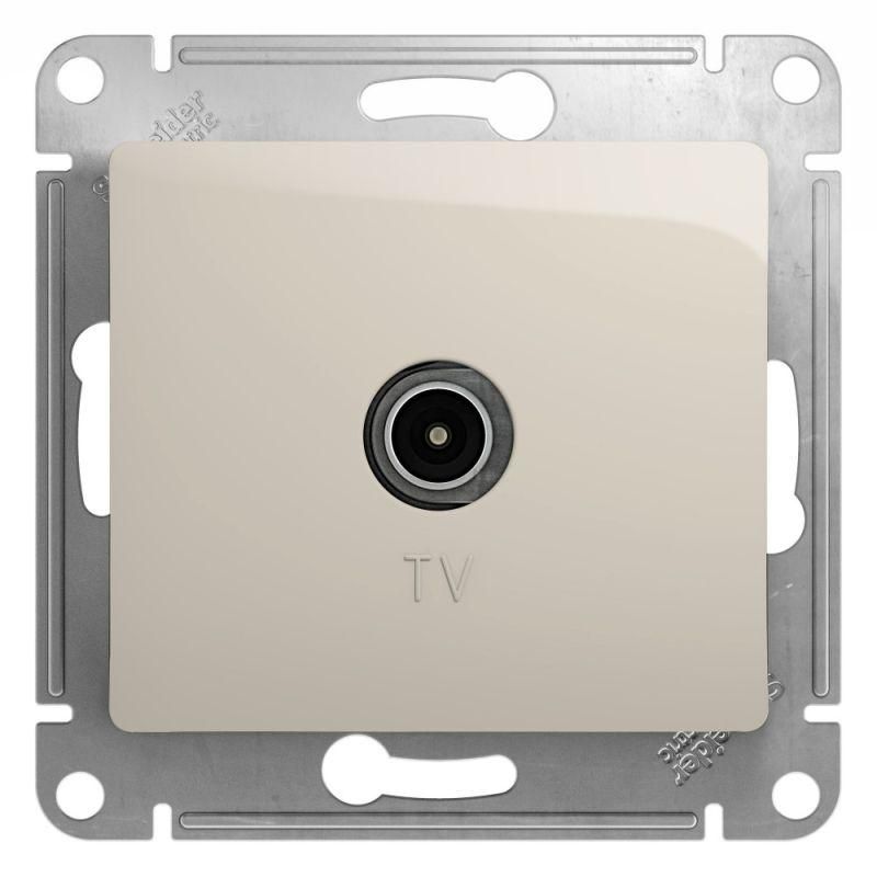 розетка телевизионная оконечная tv 1-м сп glossa 1дб механизм молочн. se gsl000991 от магазина Штепсель и батарейка.