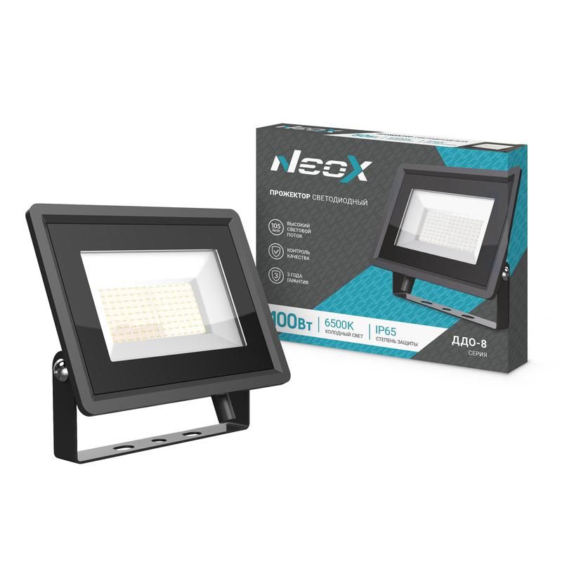 прожектор светодиодный ддо-8 100вт 6500к ip65 10000лм 100лм/вт 230в neox 4690612037097 от магазина Штепсель и батарейка.