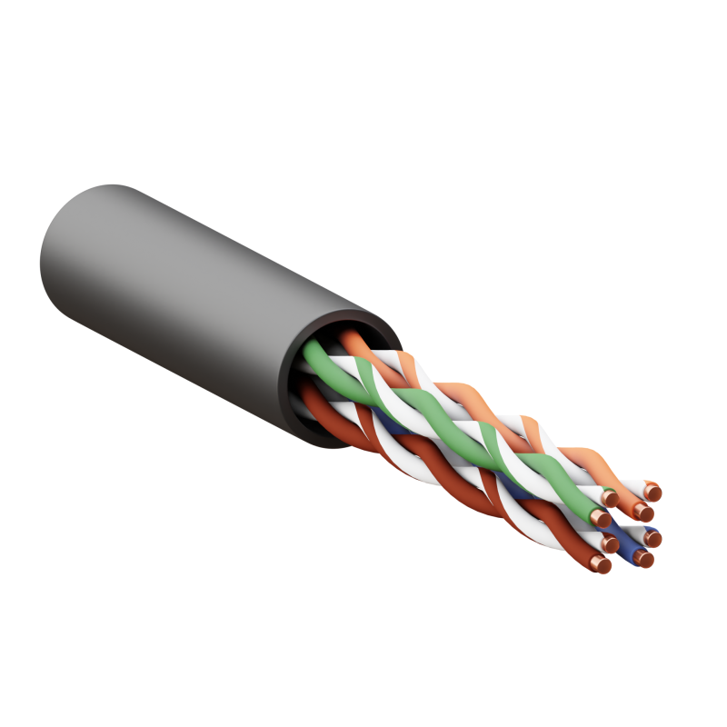 кабель витая пара u/utp кат.5e 4 пары solid внешн. ldpe черн. teracom ekf trc-5eutp-04pe-bk-out3 от магазина Штепсель и батарейка.