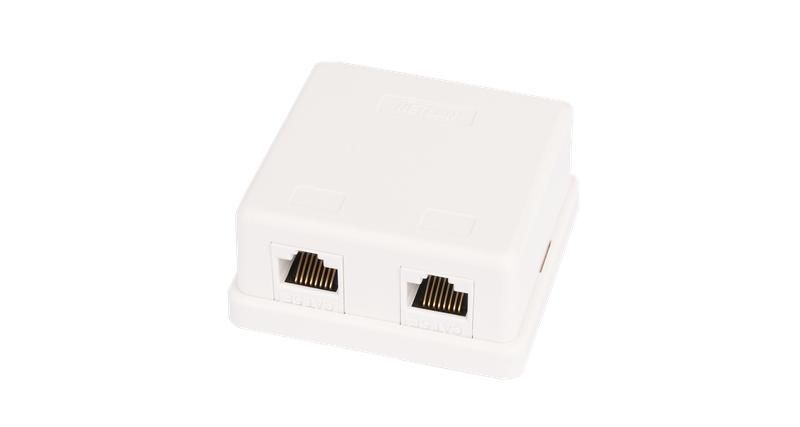 розетка компьютерная 2-м оп rj45 (8p8c) кат.5e неэкранир. класс d 100мгц 110 t568a/b бел. (уп.10шт) netlan ec-uwo-2-ud2-wt-10 от магазина Штепсель и батарейка.