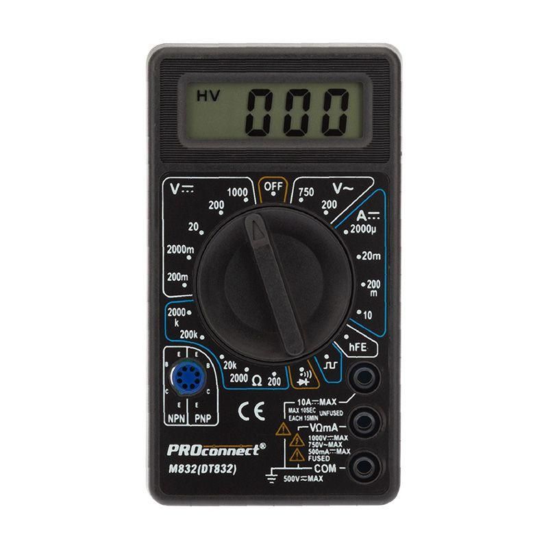 мультиметр портативный m832 (dt832) proconnect 13-3012 от магазина Штепсель и батарейка.