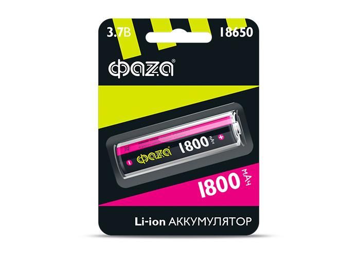 аккумулятор 18650 3.7в li-ion 1800ма.ч без платы защиты фаzа 5008045 от магазина Штепсель и батарейка.