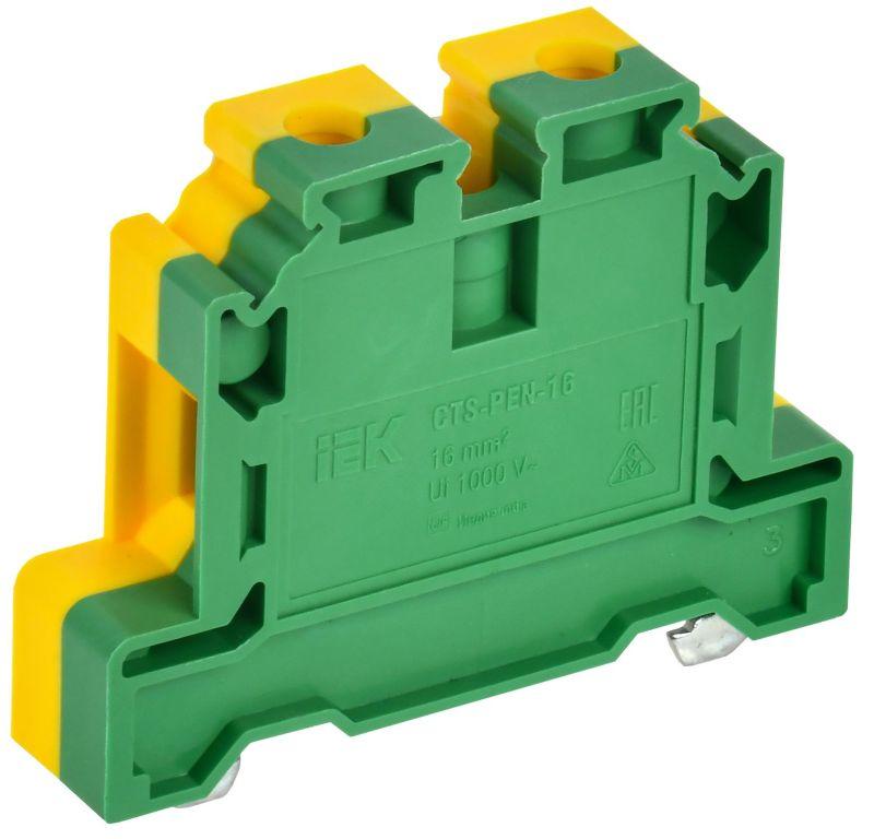 колодка клеммная cts-pen земля 16кв.мм жел./зел. iek yct11-00-k52-016 от магазина Штепсель и батарейка.