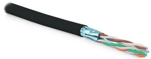 кабель витая пара экранир. ftp (f/utp) кат.6 4 пары 23 awg ож solid для внешн. прокладки lszh uftp4-c6-solid-outdoor-lszh-bk-500 (500м) черн. hyperline 227934 от магазина Штепсель и батарейка.