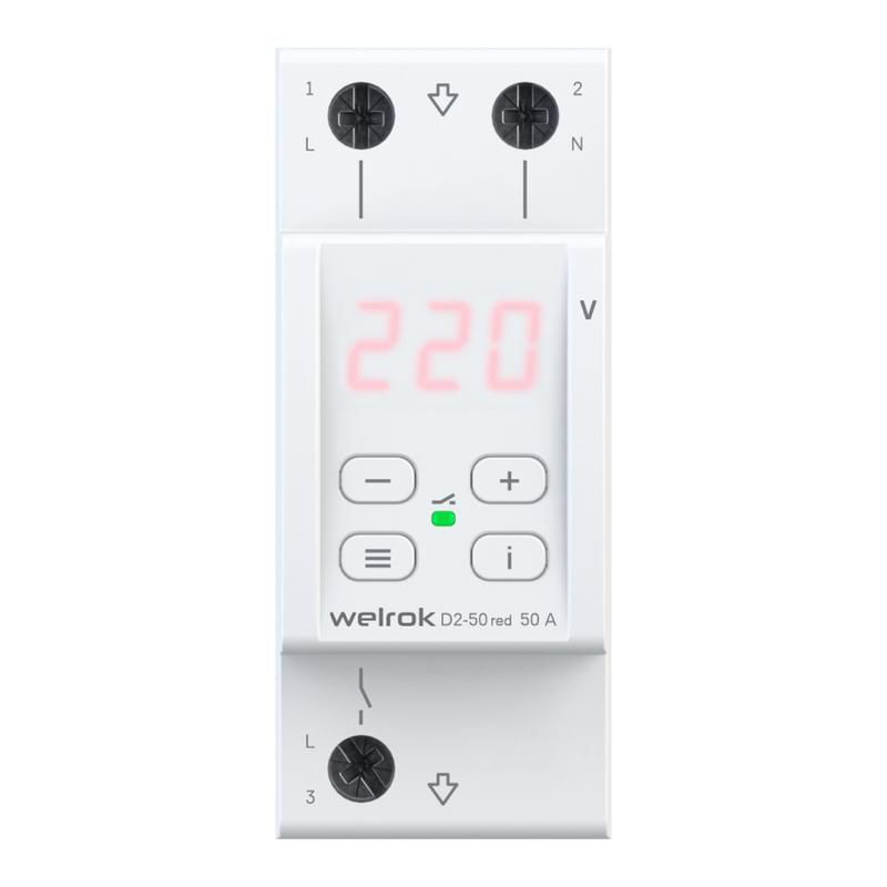 реле напряжения d2-50 red welrok 4660251140090 от магазина Штепсель и батарейка.