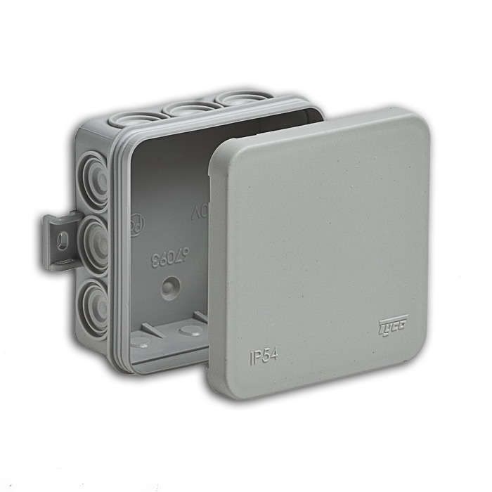 коробка распределительная оп 85х85х35мм 12 вводов ip54 сер. ruvinil 67093 от магазина Штепсель и батарейка.