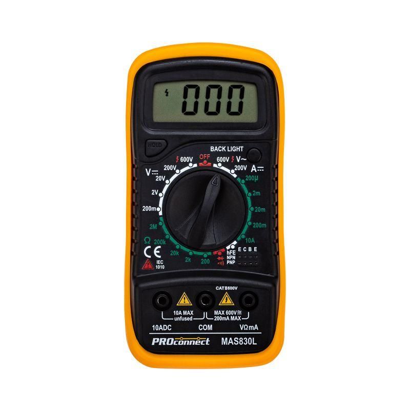 мультиметр портативный mas830l (dt850l) proconnect 13-3021 от магазина Штепсель и батарейка.