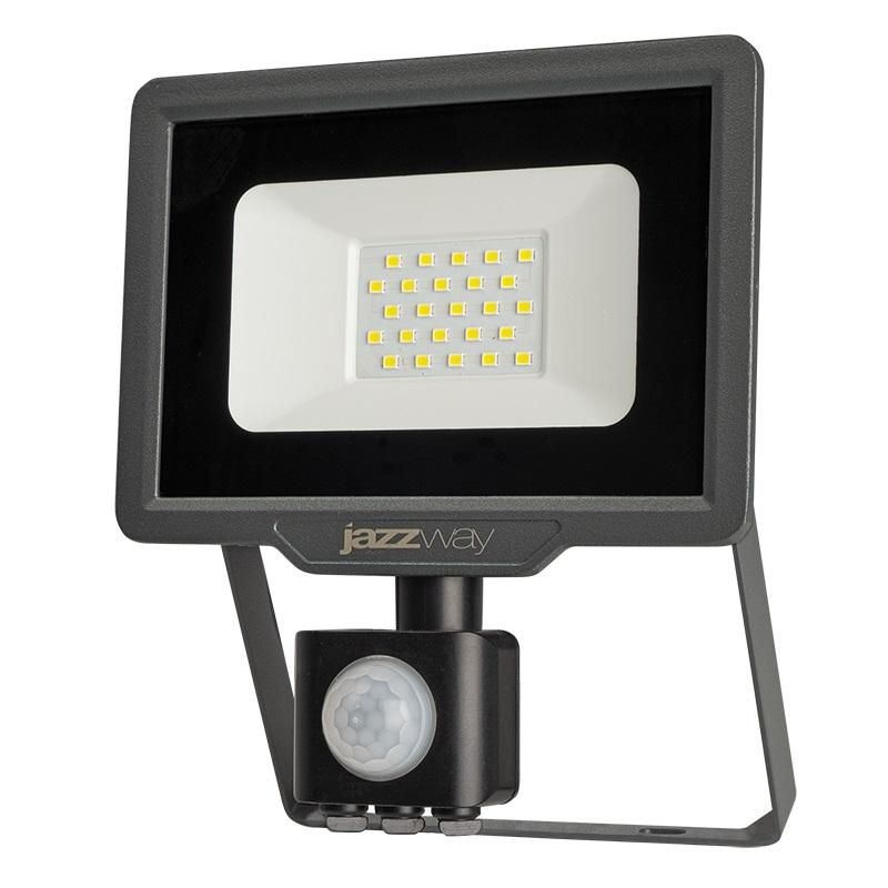 прожектор светодиодный pfl-c3 sensor 20вт 6500к ip65 до закален. прозр. стекло pro jazzway 5026926a от магазина Штепсель и батарейка.