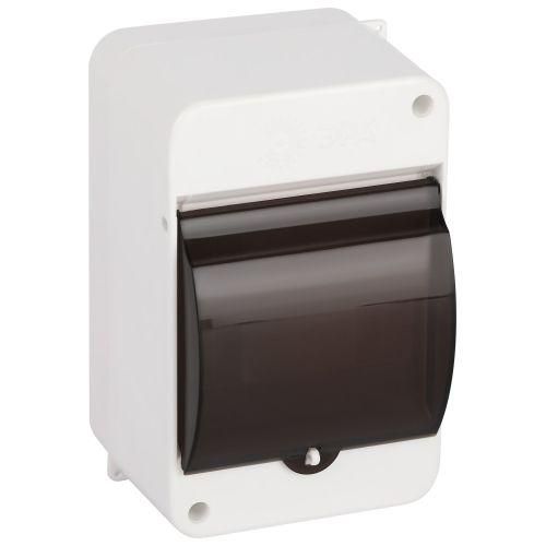 корпус навесной simple кмпн 1/4 ip30 пластик.; прозр. крышка; бел. эра б0069239 от магазина Штепсель и батарейка.