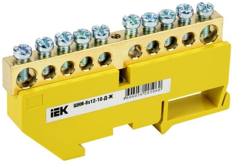 шина pe "земля" на din-изол. шни-8х12-10-д-ж iek ynn10-812-10d-k05 от магазина Штепсель и батарейка.