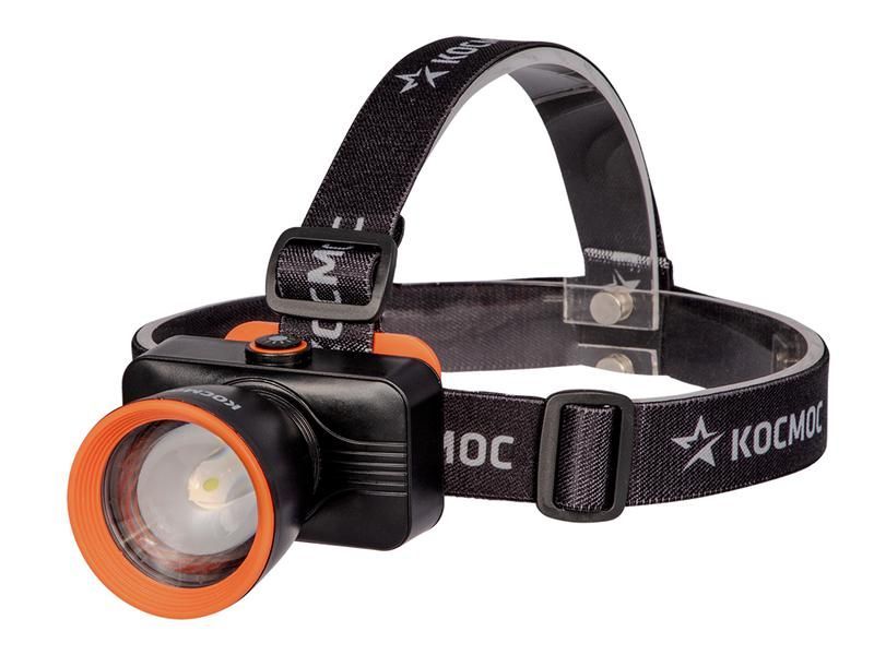 фонарь налобный аккум. 10вт laser led/ 1200ма.ч abs пластик линза френеля космос (koc531lit) от магазина Штепсель и батарейка.