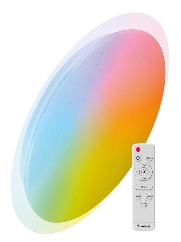 светильник светодиодный premium galaxy-rgb 75вт 230в 3000-6500к 6000лм ip40 555х83мм настенно-потолочный управляемый с пультом ду с rgb подсветкой космос ksgalargb75w от магазина Штепсель и батарейка.