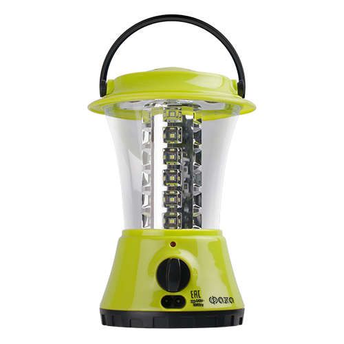 фонарь аккумуляторный кемпинговый accuf5-l36-gn 36smd 2 режима: 100проц. 2ч/10проц. 16ч аккум. 1.6а.ч индикатор зарядки диммер зел. фаzа 2851000 от магазина Штепсель и батарейка.