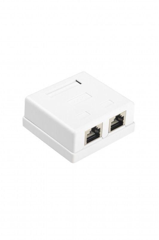 розетка компьютерная 2-м оп sb1-2-8p8c-c6-sh-wh rj45 (8p8c) кат.6 экранир. dual idc hyperline 430237 от магазина Штепсель и батарейка.